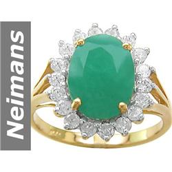 4.93 ct Emerald & Diamond Ring 14kt Gold
