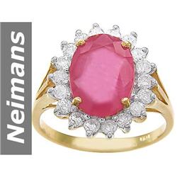 5.13 ct Ruby & Diamond Ring 14kt Gold