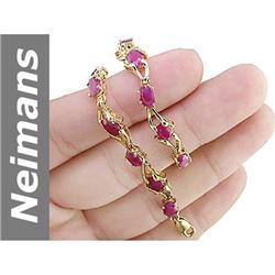 9.6 ct Ruby Bracelet 14kt Gold