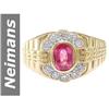 Image 1 : 1.50 ct Ruby & Diamond Gents Ring 14kt Gold