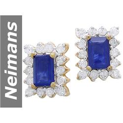 2.24 ct Sapphire & Diamond Earrings 14kt Gold