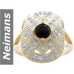 0.92 ct Black & White Diamond Ring 14kt Gold