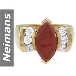 6.15 ct Ruby & Diamond Ring 14kt Gold