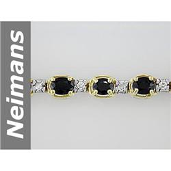 5.88 ct Sapphire & Diamond Bracelet 14kt Gold