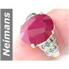 Image 1 : 11.55 ct Blue Diamond & Ruby Ring 14kt Gold