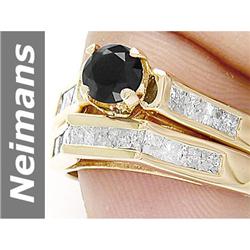 1.65 ct Black & White Diamond Ring 14kt Gold