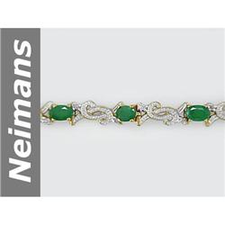 5.72 ct Emerald & Diamond Bracelet 14kt Gold