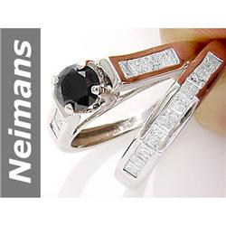 1.65 ct Black & White Diamond Ring 14kt Gold