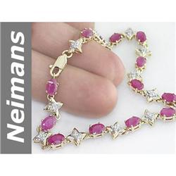 8.32 ct Ruby & Diamond Bracelet 14kt Gold
