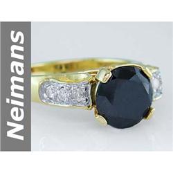 3.19 ct Black & White Diamond Ring 14kt Gold !