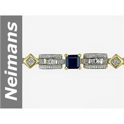 5.75 ct Sapphire & Diamond Bracelet 14kt Gold