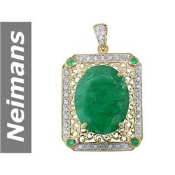 63.57 ct Emerald & Diamond Pendant 14kt Gold