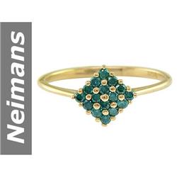 0.24 ct Blue Diamond Ring 14kt Gold