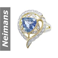 3.52 ct Tanzanite & Diamond Ring 14kt Gold