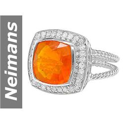 2.82 ct Fire Opal & Diamond Ring 14kt Gold