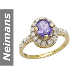 1.53 ct Tanzanite & Diamond Ring 14kt Gold