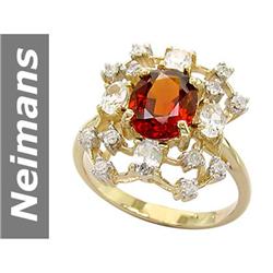 3.41 ct Songea Sapphire & White Sapphire & Diamond Ring 14kt Gold