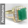 Image 1 : Stunning 6.25 ct Emerald & Diamond Ring 14kt Gold NR