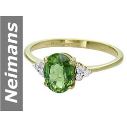 2.50 ct Green Apatite & Diamond Ring 14kt Gold