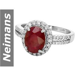 2.42 ct Ruby & Diamond Ring 14kt Gold