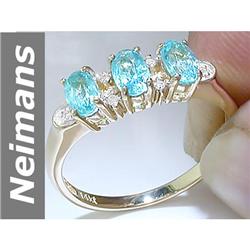 1.08 ct Apatite & Diamond Ring 14kt Gold