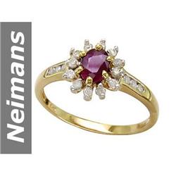 0.85 ct Ruby & Diamond Ring 14kt Gold