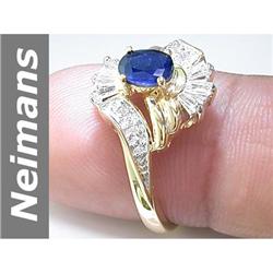 0.82 ct Sapphire & Diamond Ring 14kt Gold