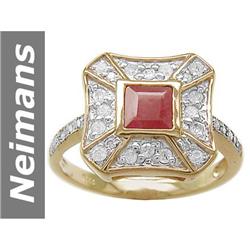 1.13 ct Ruby & Diamond Ring 14kt Gold