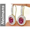 Image 1 : 3.36 ct Ruby & Diamond Earrings 14kt Gold