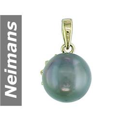11.5 MM Black Tahitian Pearl Pendant 14kt Gold
