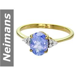 1.31 ct Tanzanite & Diamond Ring 14kt Gold