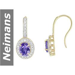 2.86 ct Tanzanite & Diamond Earrings 14kt Gold