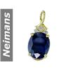 Image 1 : 5.04 ct Sapphire & Diamond Pendant 14kt Gold