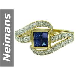 0.73 ct Sapphire & Diamond Ring 14kt Gold
