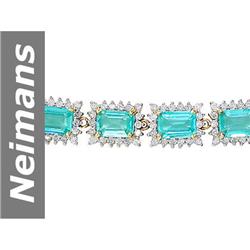 18.82 ct Apatite & Diamond Bracelet 14kt Gold