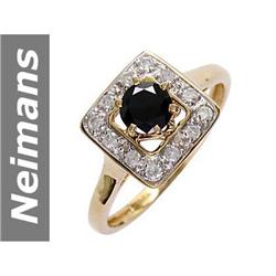 0.77 ct Black & White Diamond Ring 14kt Gold