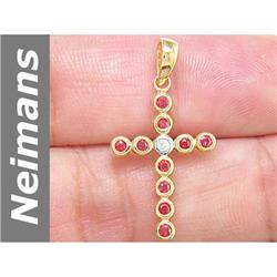 0.37 ct Songea Sapphire & Diamond Pendant 14kt Gold