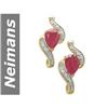 Image 1 : 1.58 ct Ruby & Diamond Earrings 14kt Gold