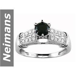 0.97 ct Black & White Diamond Ring 14kt Gold