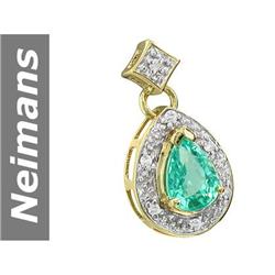 0.82 ct Apatite & Diamond Pendant 14kt Gold