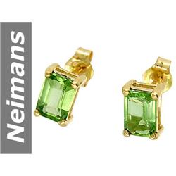 1.4 ct Green Apatite Earrings 14kt Gold
