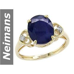 4.04 ct Sapphire & Diamond Ring 14kt Gold