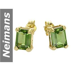 2.34 ct Green Apatite Earrings 14kt Gold
