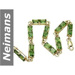12.6 ct Green Apatite Bracelet 14kt Gold