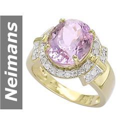 7.78 ct Pink Kunzite & Diamond Ring 14kt Gold