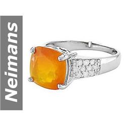 2.78 ct Fire Opal & Diamond Ring 14kt Gold