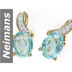 2.44 ct Apatite & Diamond Earrings 14kt Gold