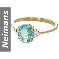 1.26 ct Apatite & Diamond Ring 14kt Gold