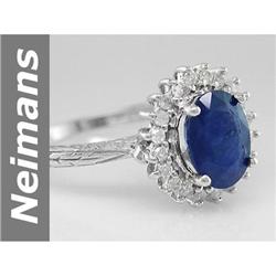 No Reserve 2.74 ct Sapphire & Diamond Ring 14kt Gold