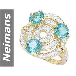 3.52 ct Apatite & Diamond Ring 14kt Gold